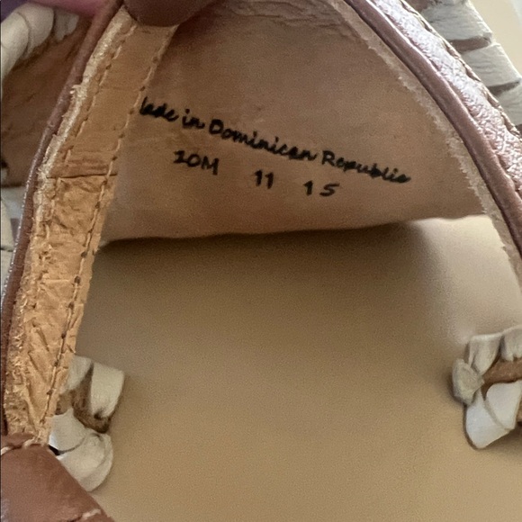 Jack Rogers Maci Leather Sandal Cognac Bone Womens Size 10 - Picture 8 of 9